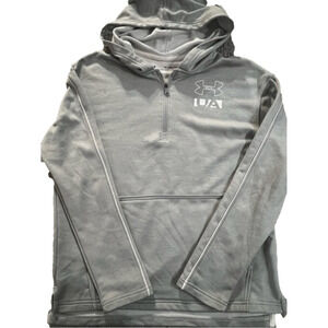 𝅺under Armour Boy’s Youth Large Light Grey 1/4 Zip Hoodie, EUC